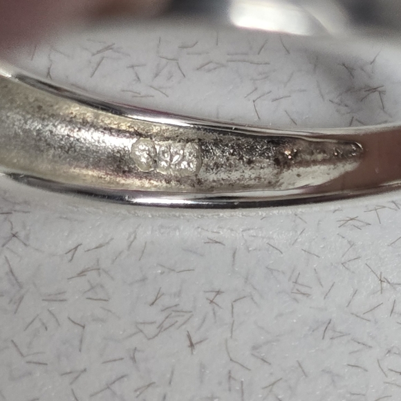 Vintage Sterling Silver ring with blue emerald cut stone size 7 - Picture 14 of 16